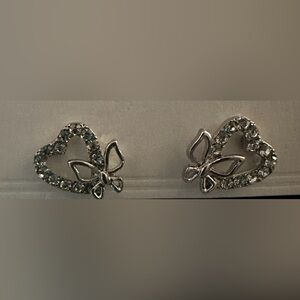 Elegant Silver Butterfly Earrings